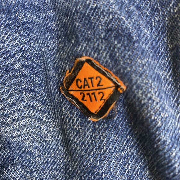 Wrangler FR Biggs Jeans Mens 34x34 Blue Flame Resistant CAT2 2112 Workwear Denim - Picture 7 of 9